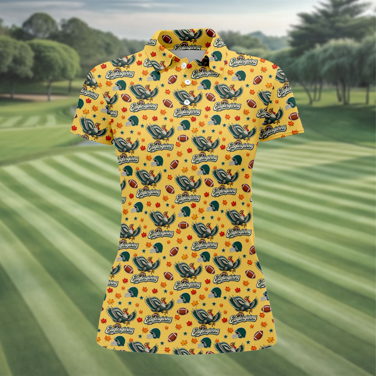 Eaglesgiving Thanksgiving Golf Shirt, Golf Shirts For Women, Womens Golf Apparel