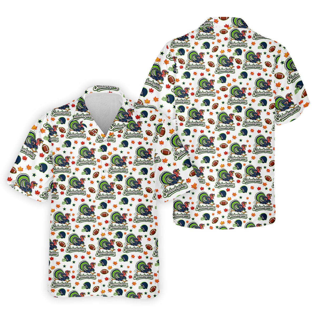 Seahawksgiving Thanksgiving Golf Shirt, Mens Golf Polo, Mens Holiday Golf Shirts