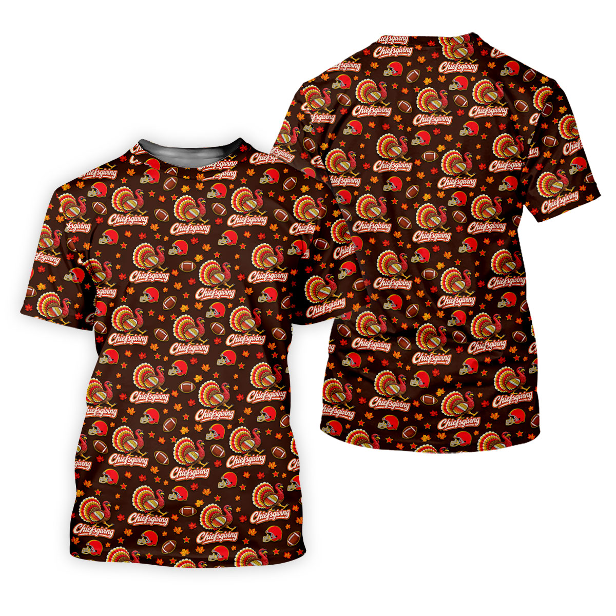 Chiefsgiving Thanksgiving Golf Shirt, Golf Shirts For Men, Funny Mens Golf Shirts