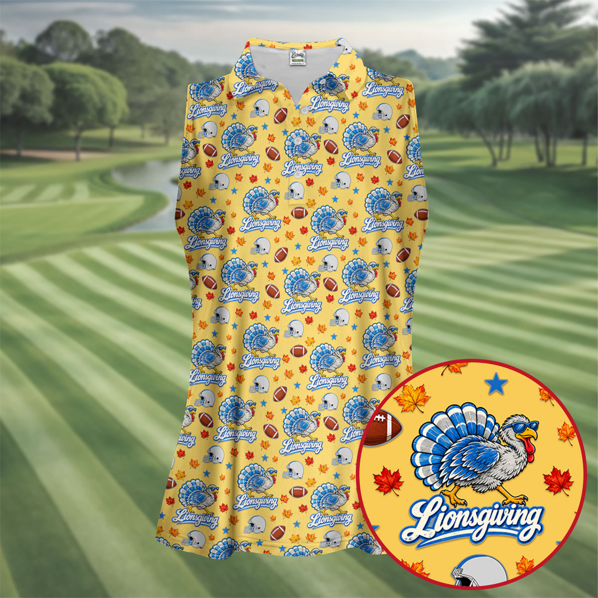 Lionsgiving Thanksgiving Golf Shirt, Golf Shirts For Women, Golf Gifts For Women