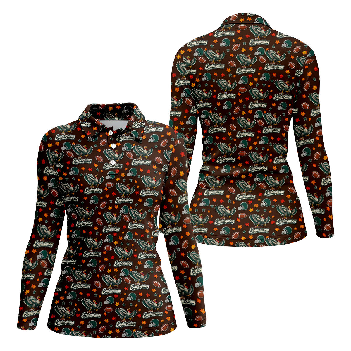 Eaglesgiving Thanksgiving Golf Shirt, Womens Golf Apparel, Golf Shirts For Women