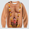 Funny Turkey Suspenders Ugly Christmas Sweater, Ugly Sweater Party, Golf Lover Gifts