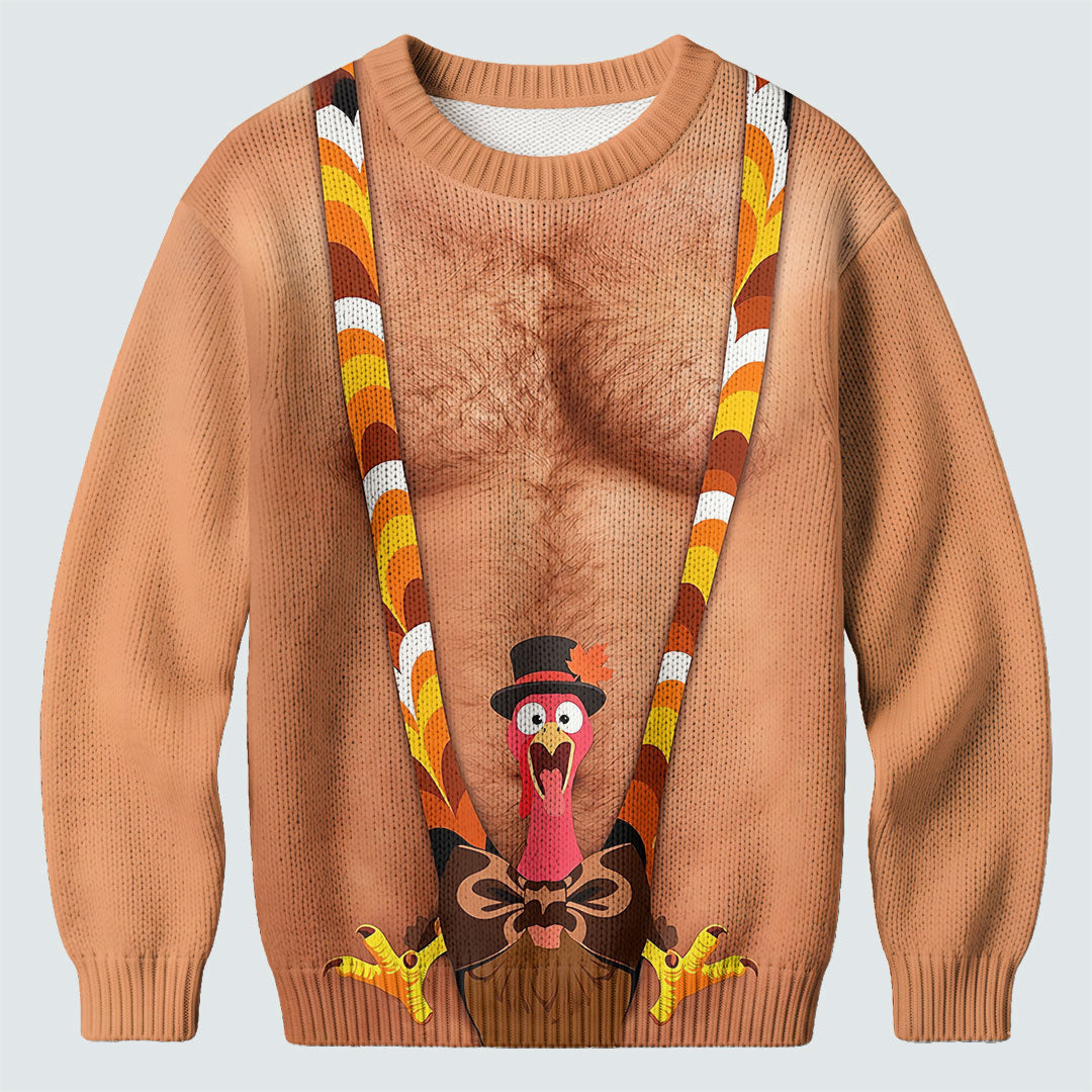 Funny Turkey Suspenders Ugly Christmas Sweater, Ugly Sweater Party, Golf Lover Gifts
