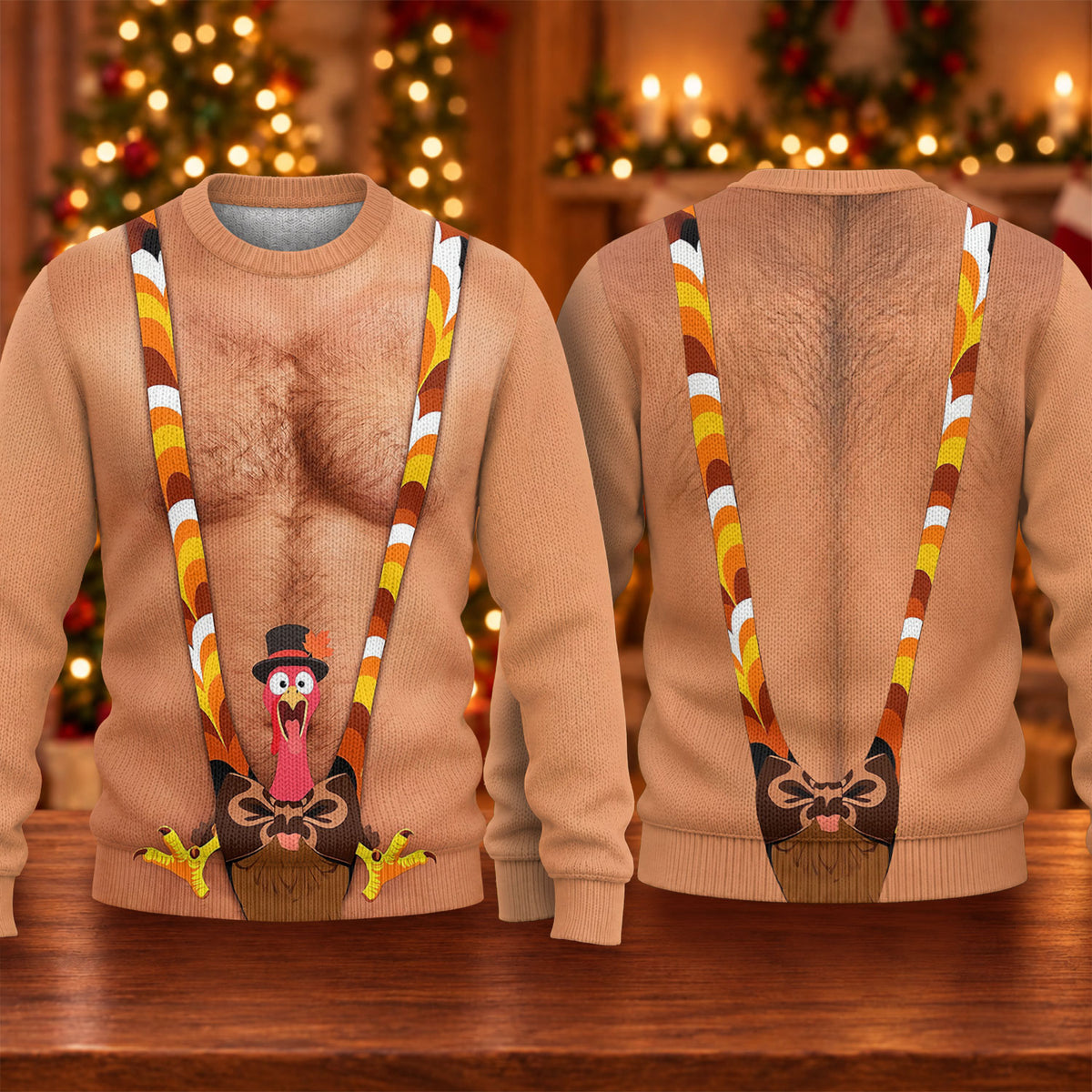 Funny Turkey Suspenders Ugly Christmas Sweater, Ugly Sweater Party, Golf Lover Gifts