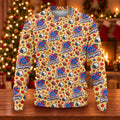 Yellow Football Leaves Ugly Christmas Sweater, Ugly Sweater Party, Funny Xmas Gift