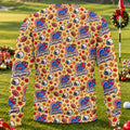 Yellow Football Leaves Ugly Christmas Sweater, Ugly Sweater Party, Funny Xmas Gift