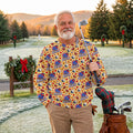 Yellow Football Leaves Ugly Christmas Sweater, Ugly Sweater Party, Funny Xmas Gift