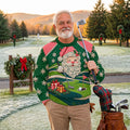 Winking Santa Golf Green Ugly Christmas Sweater, Ugly Sweater Party, Golf Lover Gifts