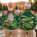 Winking Santa Golf Green Ugly Christmas Sweater, Ugly Sweater Party, Golf Lover Gifts