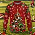 Golf Balls And Clubs Tree Ugly Christmas Sweater, Christmas Gifts, Ugly Sweater Party