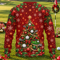 Golf Balls And Clubs Tree Ugly Christmas Sweater, Christmas Gifts, Ugly Sweater Party