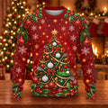 Golf Balls And Clubs Tree Ugly Christmas Sweater, Christmas Gifts, Ugly Sweater Party