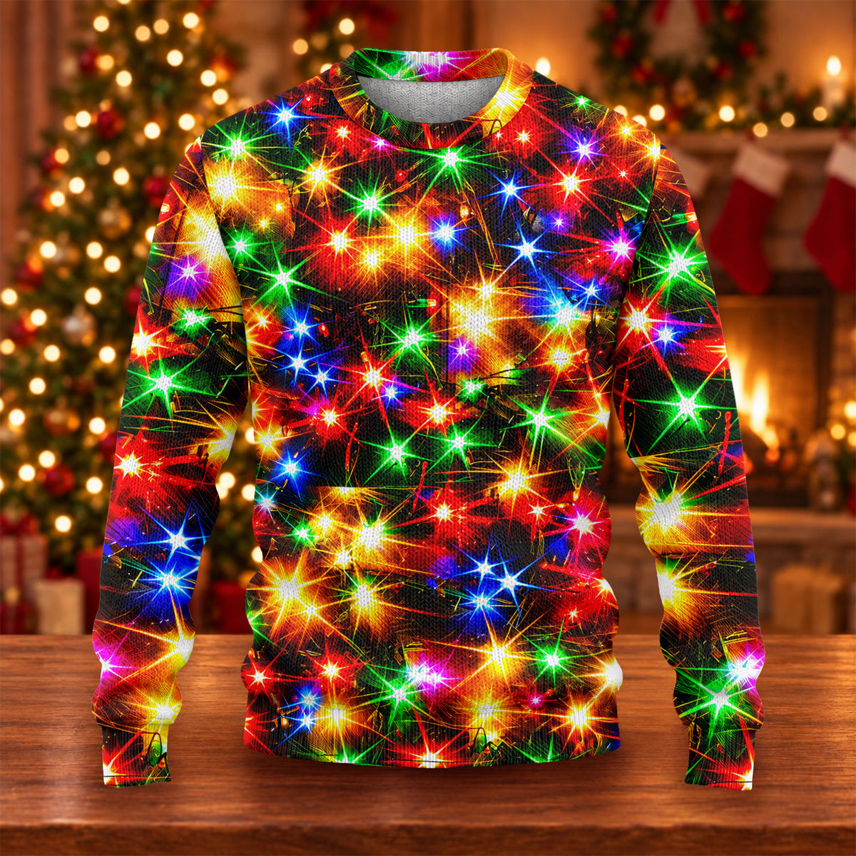 Multicolor Sparkling Lights Ugly Christmas Sweater, Golf Lover Gifts, Funny Xmas Gift