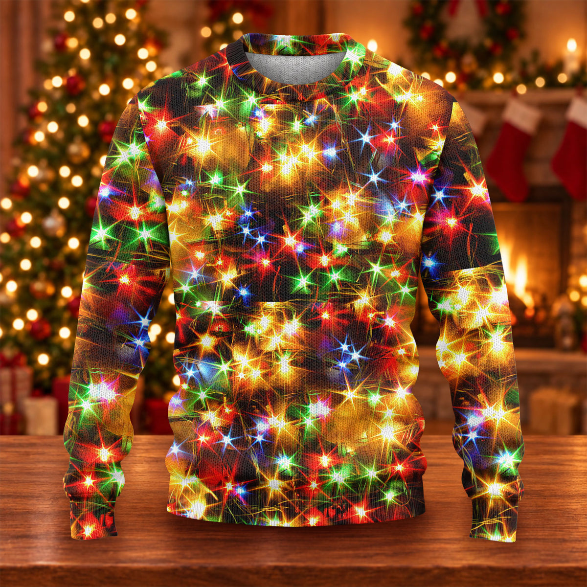 Golden Sparkling Lights Ugly Christmas Sweater, Christmas Golf Gift, Golf Lover Gifts