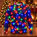 Colorful Bulb Lights Ugly Christmas Sweater, Golf Lover Gifts, Christmas Party Outfit