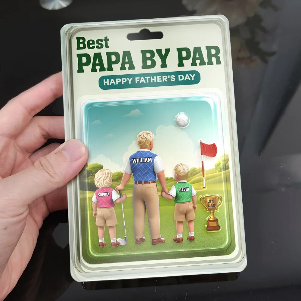 Best Dad By Par Custom Shaped Acrylic Plaque, Christmas Golf Gift