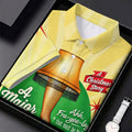 Christmas Leg Lamp Major Award Golf Shirt, Mens Golf Shirts, Funny Mens Golf Shirts