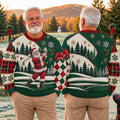Patchwork Santa Golf Ugly Christmas Sweater - view 4