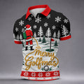 Mens Golf Polo Shirt - Front View On Gray Background