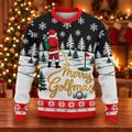 Black Merry Golfmas Ugly Christmas Sweater - view 6