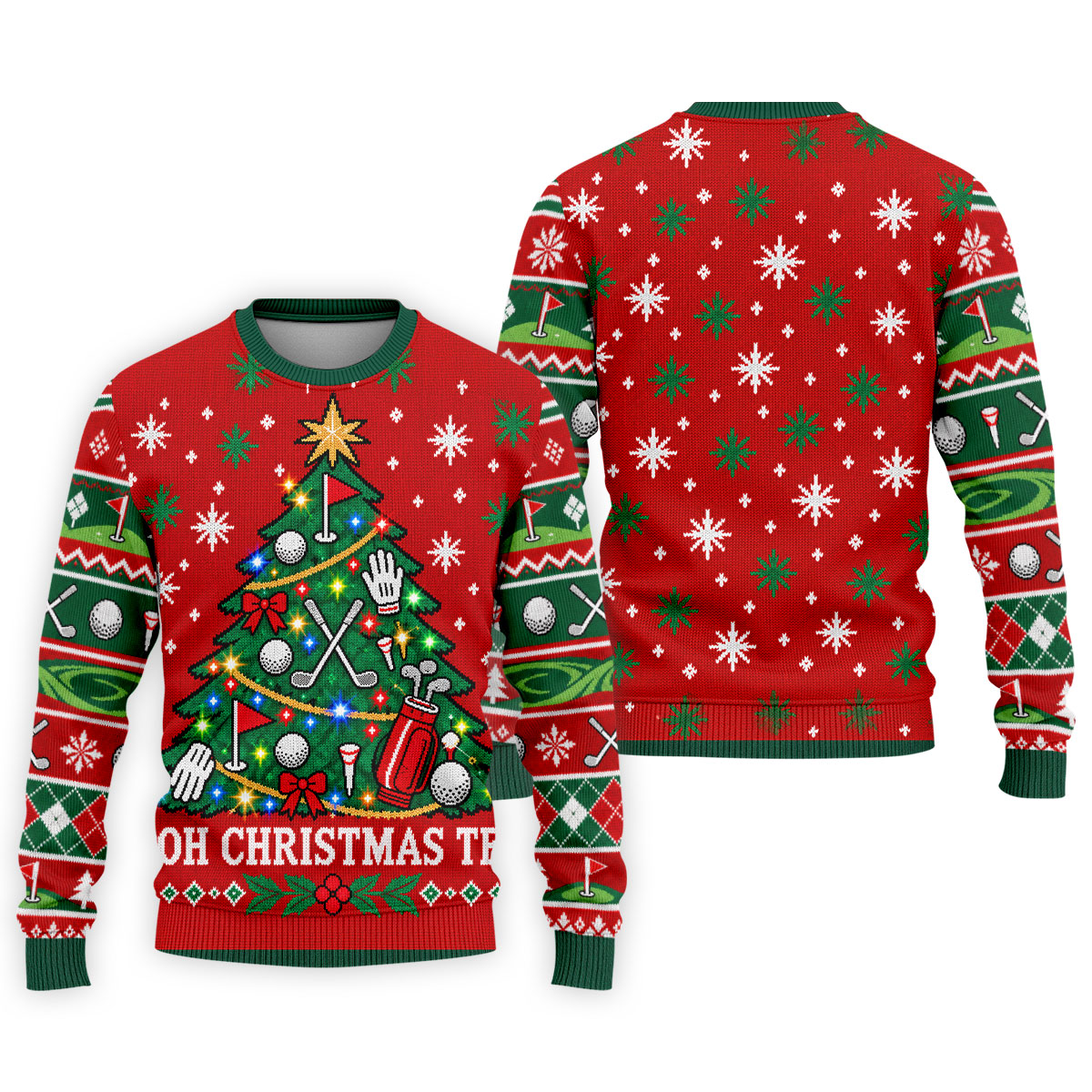 Oh Christmas Tee Golf Tree Golf Shirt, Mens Golf Apparel, Mens Holiday Golf Shirts