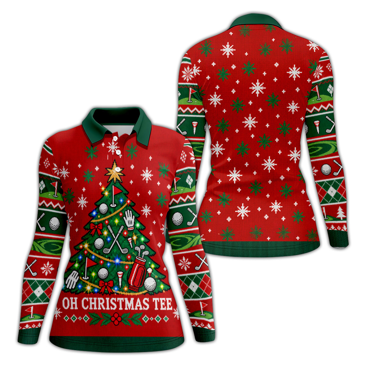 Oh Christmas Tee Golf Tree Golf Shirt, Golf Shirts For Women, Golf Gifts For Women