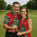 Oh Christmas Tee Golf Tree Golf Shirt, Mens Golf Apparel, Mens Holiday Golf Shirts