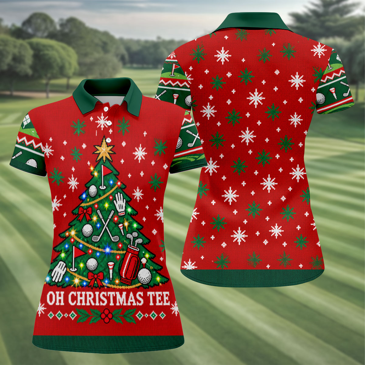 Oh Christmas Tee Golf Tree Golf Shirt, Golf Shirts For Women, Golf Gifts For Women