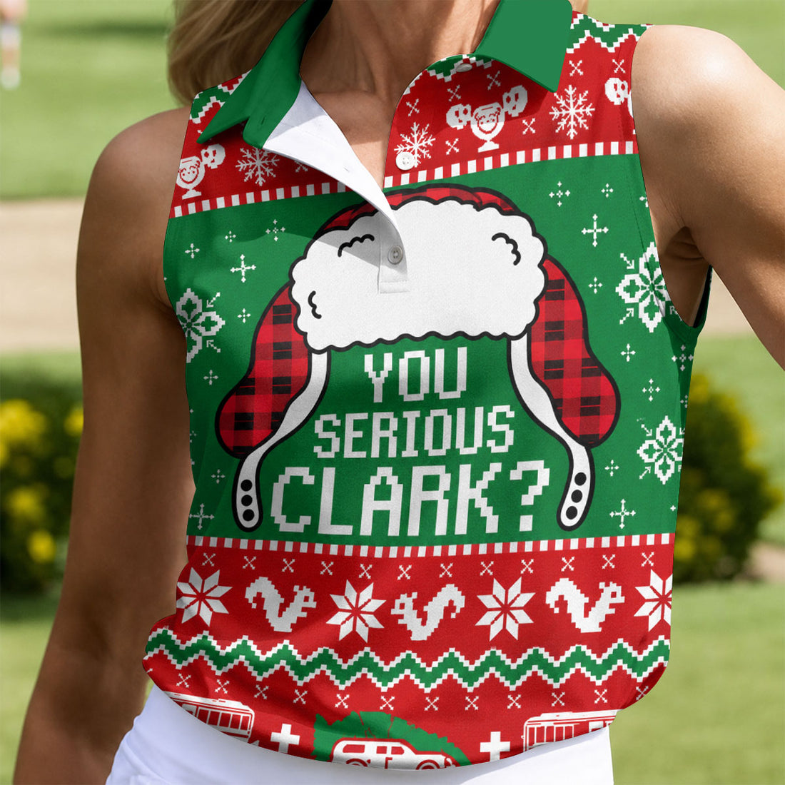Christmas You Serious Clark Golf Shirt, Womens Golf Apparel, Womens Golf Clothing