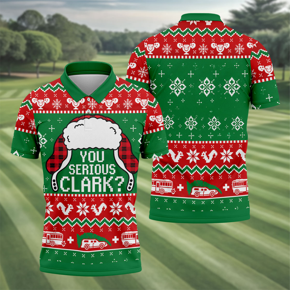 Christmas You Serious Clark Golf Shirt, Golf Shirts For Men, Funny Mens Golf Shirts