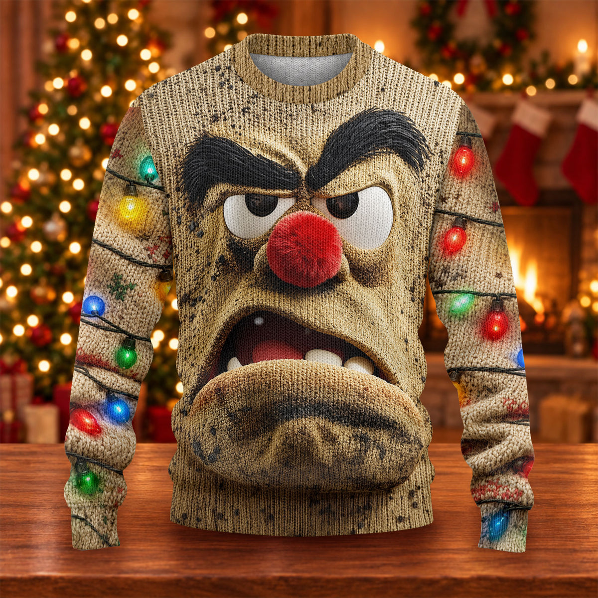 Grumpy Face Ugly Christmas Sweater - view 6