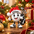 Custom Name Santa Hat Golf Ball Acrylic Ornament, Christmas Gifts, Holiday Keepsake