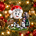 Custom Name Santa Golf Ball Acrylic Ornament, Christmas Tree Decor, Christmas Gifts