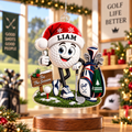 Custom Name Santa Golf Ball Acrylic Ornament, Christmas Tree Decor, Christmas Gifts