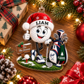 Custom Name Santa Golf Ball Acrylic Ornament, Christmas Tree Decor, Christmas Gifts