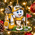 Custom Name Golf Ball Caddie Acrylic Ornament, Christmas Ornaments, Christmas Gifts