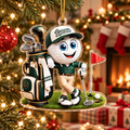 Custom Name Golf Ball Caddie Acrylic Ornament, Christmas Ornaments, Christmas Gifts