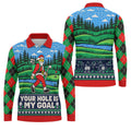 Christmas Your Hole Is My Goal Golf Shirt, Mens Golf Polo, Mens Holiday Golf Shirts