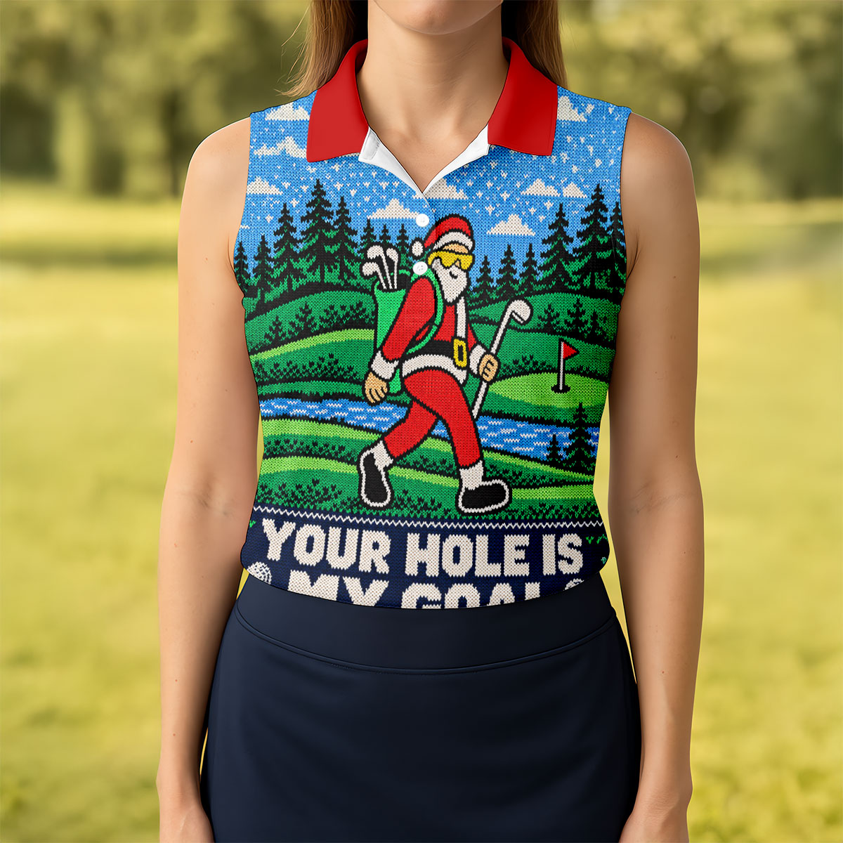 Christmas Your Hole Is My Goal Golf Shirt, Ladies Golf Shirts, Golf Shirts For Women