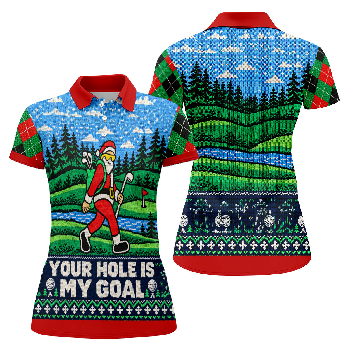 Christmas Your Hole Is My Goal Golf Shirt, Ladies Golf Shirts, Golf Shirts For Women