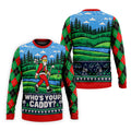 Christmas Who's Your Caddy Santa Golf Shirt, Golf Shirts For Men, Mens Golf Shirts