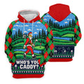 Christmas Who's Your Caddy Santa Golf Shirt, Golf Shirts For Men, Mens Golf Shirts