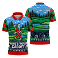 Christmas Who's Your Caddy Santa Golf Shirt, Golf Shirts For Men, Mens Golf Shirts