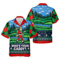 Christmas Who's Your Caddy Santa Golf Shirt, Golf Shirts For Men, Mens Golf Shirts