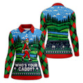 Christmas Who's Your Caddy Santa Golf Shirt, Womens Golf Tops, Womens Golf Apparel