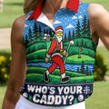 Christmas Who's Your Caddy Santa Golf Shirt, Womens Golf Tops, Womens Golf Apparel