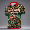 Christmas Golf Sucks Santa Cart Golf Shirt, Mens Golf Polo, Funny Mens Golf Shirts