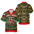 Christmas Golf Sucks Santa Cart Golf Shirt, Mens Golf Polo, Funny Mens Golf Shirts