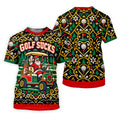 Christmas Golf Sucks Santa Cart Golf Shirt, Womens Golf Tops, Ladies Golf Shirts