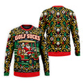 Christmas Golf Sucks Santa Cart Golf Shirt, Mens Golf Polo, Funny Mens Golf Shirts